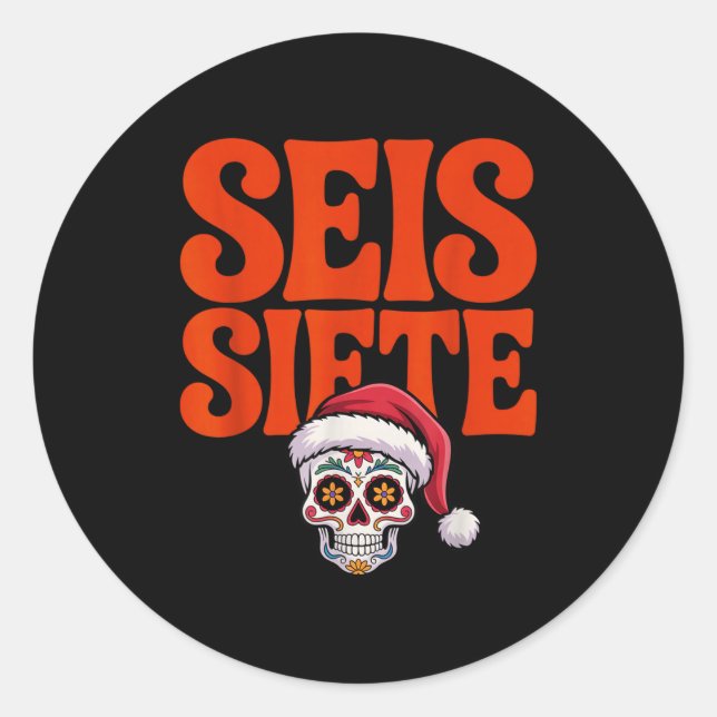 Pegatina Redonda 67 Six Seven Spanieacher Bilingual Seis Siete Chri (Anverso)
