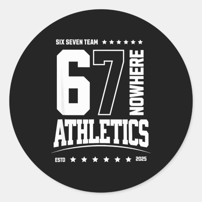 Pegatina Redonda 67 Six Seven Srts Athletics  (Anverso)