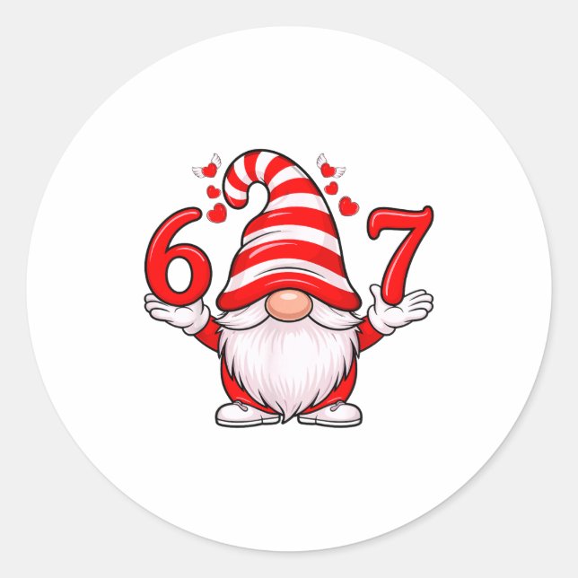 Pegatina Redonda 67 Valentines Cool Valentine Day Shirts For 6 7 Sh (Anverso)