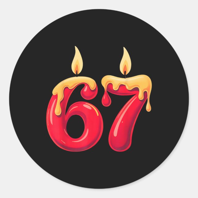 Pegatina Redonda 67 velas de Navidad  (Anverso)