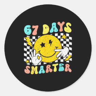Pegatina Redonda 67th Day Of School Shirt 67 Days Smarter Teacher B