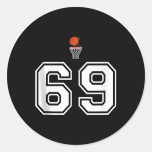 Pegatina Redonda 69 Número Basketball Estilo Vintage White Tank Top
