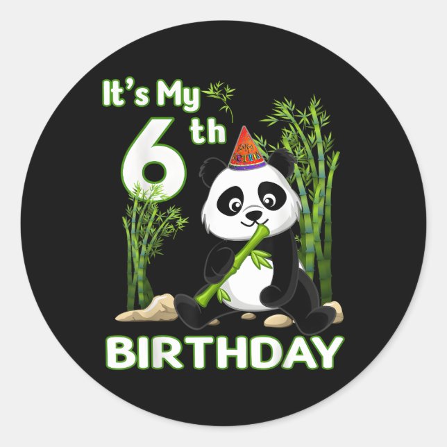 Pegatina Redonda 6.º Panda Animal Py (Anverso)