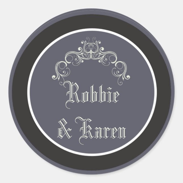 Pegatina Redonda 6 - 3" Pegatinas favoritos Black Tie Affair Gray E (Anverso)