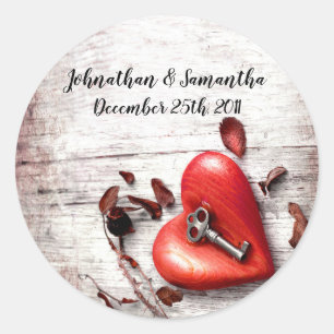 Pegatina Redonda 6 - 3" Pegatinas favoritos Clave de madera del paí