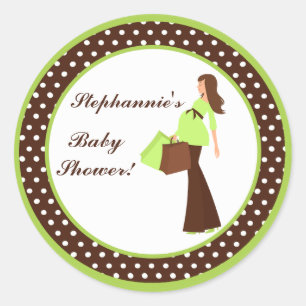 Pegatina Redonda 6 - 3" Pegatinas favoritos Green Mod Mom Polka pun