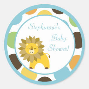 Pegatina Redonda 6 - 3" Pegatinas favoritos Jungle King Lion Safari