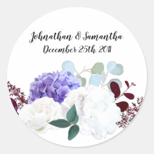 Pegatina Redonda 6 - 3" Pegatinas favoritos Lavender Hibiscus on Wh