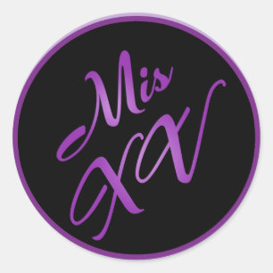 Pegatina Redonda 6 - 3" Pegatinas favoritos Mis XV Morado Morado