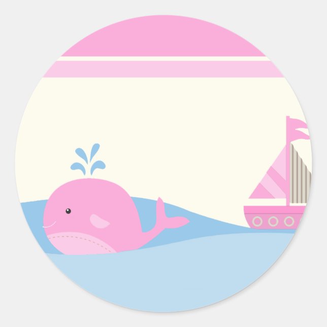 Pegatina Redonda 6 - 3" Pegatinas favoritos Naut Sail Boat Whale (Anverso)