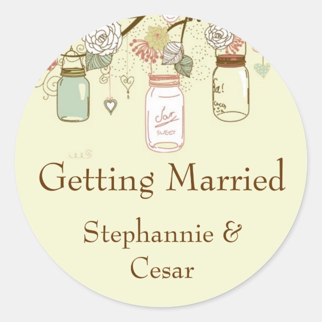 Pegatina Redonda 6 - 3" Pegatinas favoritos primavera floral Mason  (Anverso)