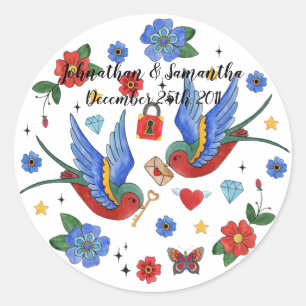 Pegatina Redonda 6 - 3" Pegatinas favoritos Tatuaje tradicional de