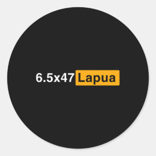 Pegatina Redonda 6.5x47 Lapua Ammo - Tiro con precisión de caza