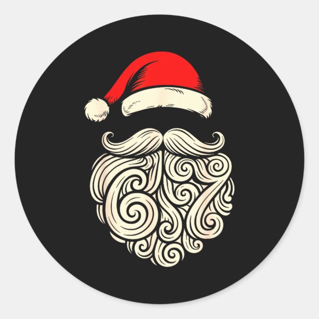 Pegatina Redonda 6 7 Christmas 67 Santa Six Seven Christmas Boys Te (Anverso)