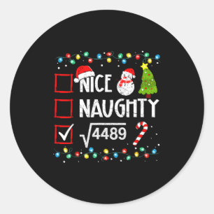Pegatina Redonda 6-7 Meme Bonito Travieso 67 Navidad Cerebro Podrid