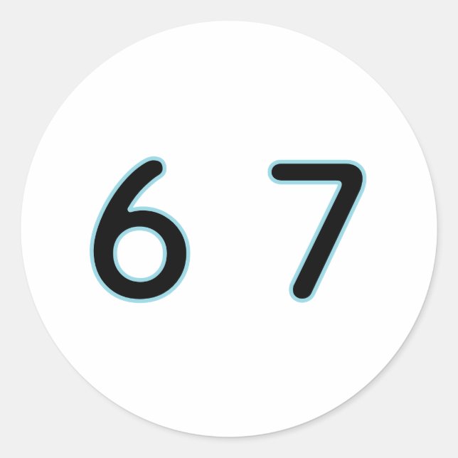 Pegatina Redonda 6 7 Seis Siete Épico Lit  (Anverso)