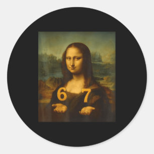 Pegatina Redonda 6 7 Seis Siete Meme 67 Divertido Mona Lisa Gen Z A