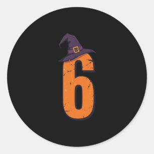 Pegatina Redonda 6 7 Seis Siete Memes Pareja Coincidencia Halloween