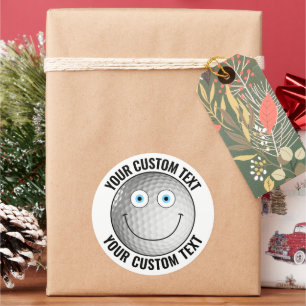 Pegatina Redonda 6 Golf Ball Personalizado de texto personalizado H