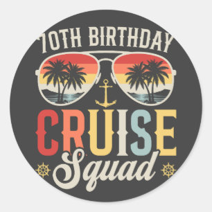 Pegatina Redonda 70.º Aniversario De La Familia Cruise Squad