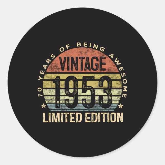 PEGATINA REDONDA 70 70 70 (Anverso)