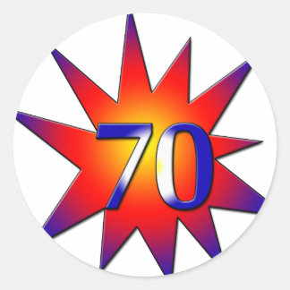 Pegatina Redonda 70 cumpleaños