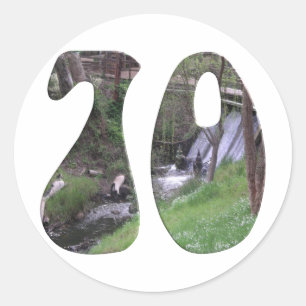 Pegatina Redonda 70.o Cumpleaños