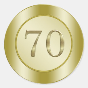 Pegatina Redonda 70.o Fiesta de cumpleaños