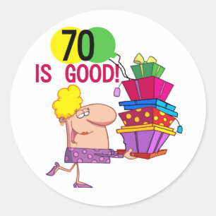 Pegatina Redonda 70 son camisetas y regalos de cumpleaños buenos