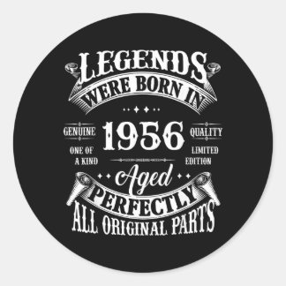 Pegatina Redonda 70th Birthday Gift Vintage Legends Born In 1956 70