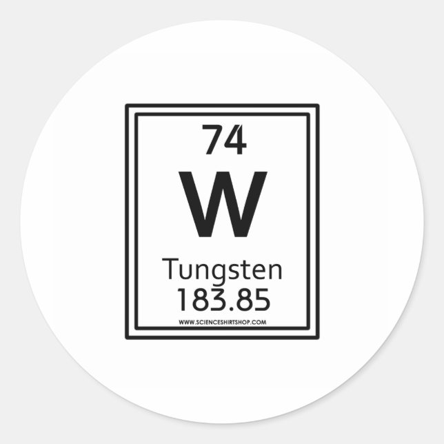 Pegatina Redonda 74 Tungsteno (Anverso)