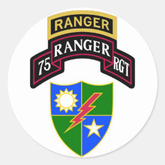 Pegatina Redonda 75.º Rastreo De Rastreo De Infantería