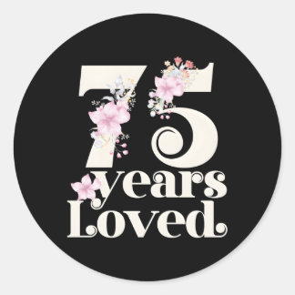 Pegatina Redonda 75 Años Querida Abuela 75 Py 75