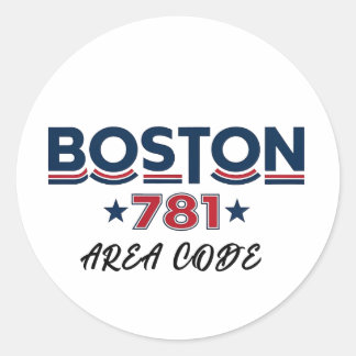 Pegatina Redonda 781 Código de área Boston