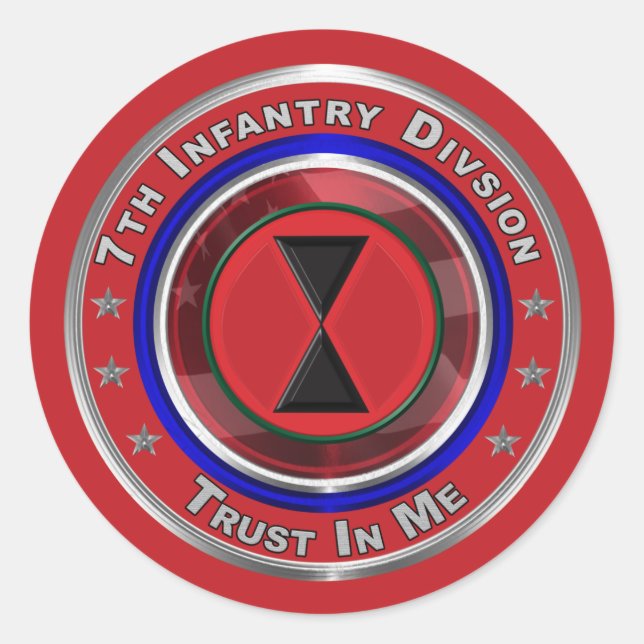 Pegatina Redonda 7.ª División de Infantería "Bayonet Division" (Anverso)