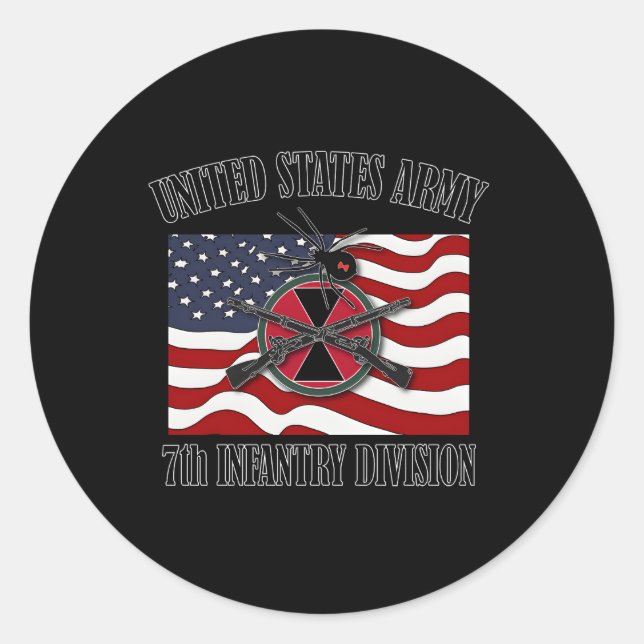 Pegatina Redonda 7.º Frente De La División De Infantería (Anverso)