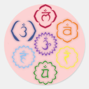 Pegatina Redonda 7 chakras en un círculo