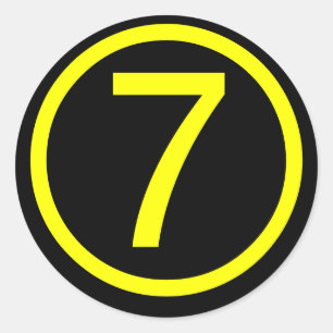 Pegatina Redonda 7 - número siete