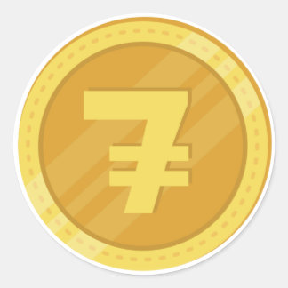 Pegatina Redonda 7 Pegatinas de monedas (redondo)