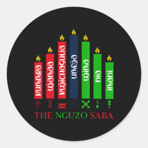 Pegatina Redonda 7 Principios De Kwanzaa