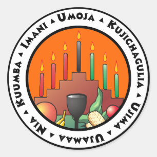 Pegatina Redonda 7 Principios de Kwanzaa