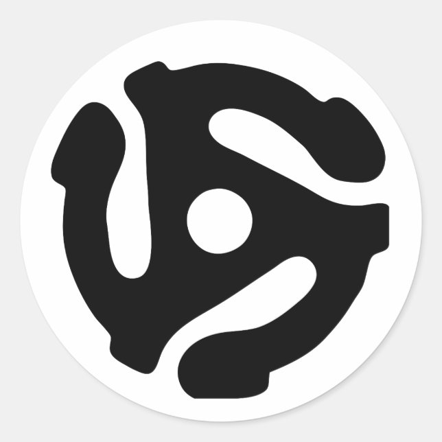 Pegatina Redonda 7 pulgadas adaptador de vinilo de 45 rpm inserte l (Anverso)