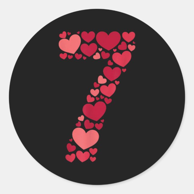 Pegatina Redonda 7 Romantic 67 Heart Pattern Valentine Love Trend 6 (Anverso)