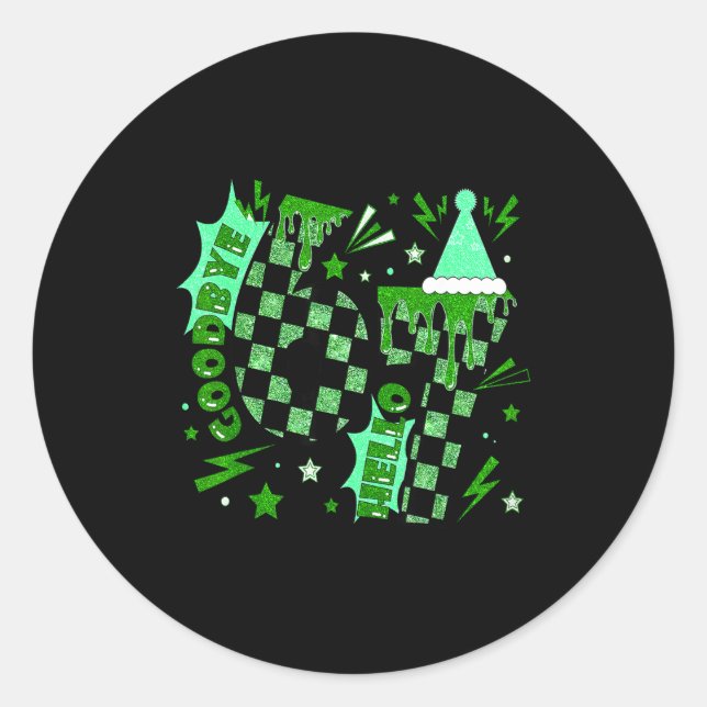 Pegatina Redonda 7 Year Old Birthday Goodbye 6 Hello 7 67 Meme Six  (Anverso)