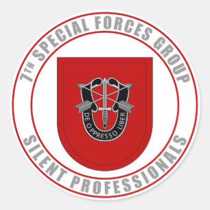 Pegatina Redonda 7mo Grupo de las fuerzas especiales