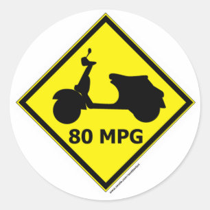 Pegatina Redonda 80 mpg Scooter Style
