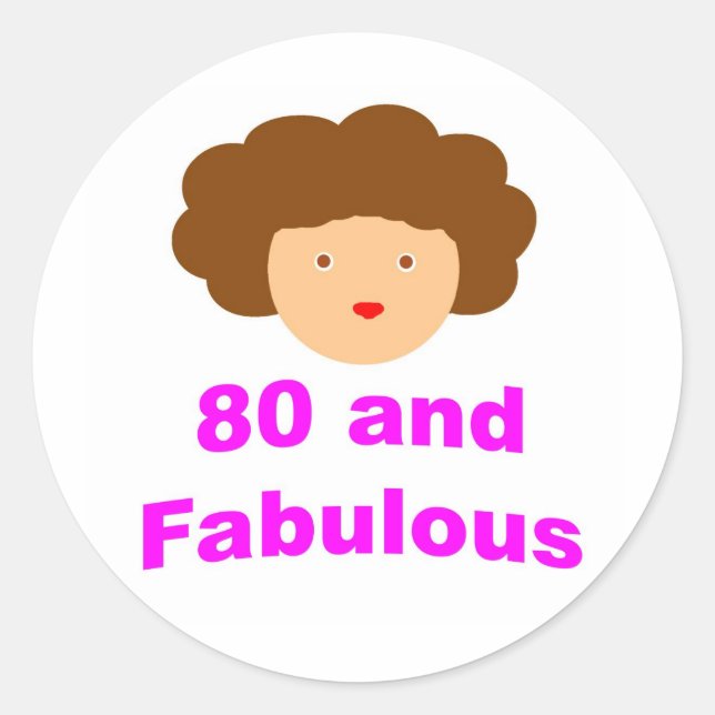 Pegatina Redonda 80 y fabuloso (Anverso)