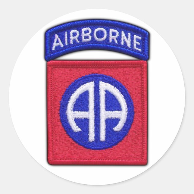 Pegatina Redonda 82.ª ABN Airborne Div Vets LRRP (Anverso)