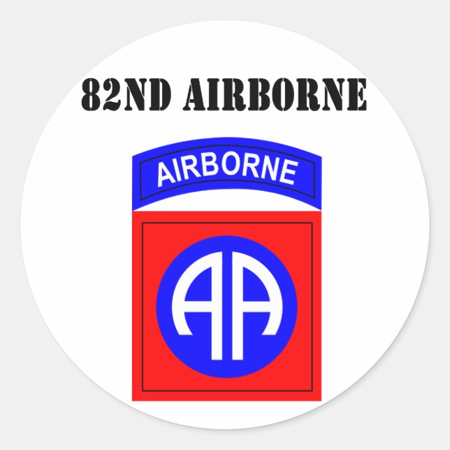 Pegatina Redonda 82.º Airborne (Anverso)
