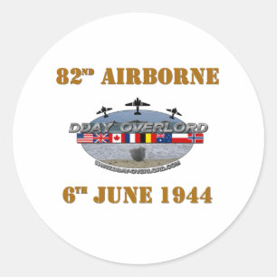 Pegatina Redonda 82nd Airborne Division 6th June 1944